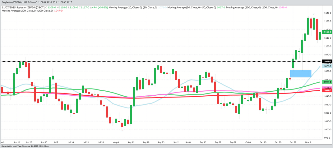 January Beans – Daily (Funds Long 230 MBU)