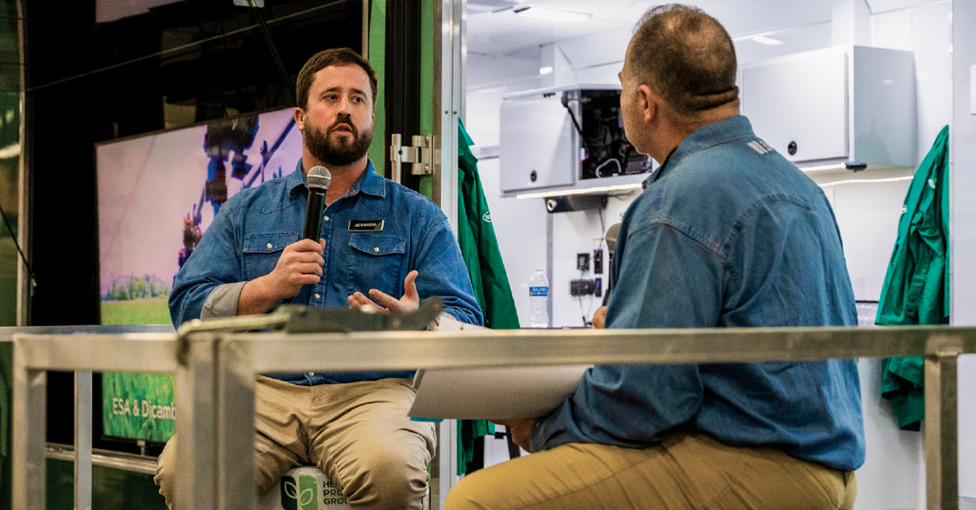 Pictured: Austin Anderson (left) and Bill Smith (right) discuss the Endangered Species Act at Commodity Classic 2026 in San Antonio, Texas.